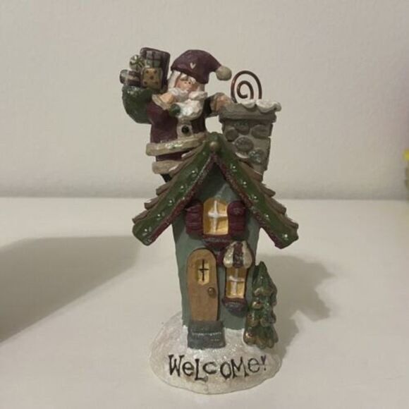 Kurt Adler Santa's World Snowtown Santa in Chimney Tablepiece Figurine J8894 - Picture 2 of 11